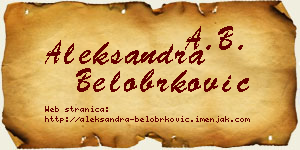 Aleksandra Belobrković vizit kartica